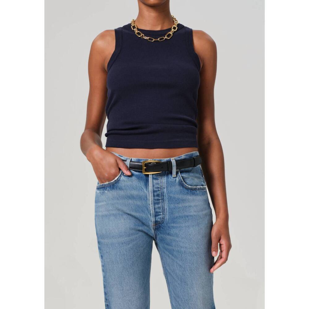 NEW CITIZENS OF HUMANITY isabel rib tank top in navy